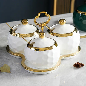 Conjunto de Potes Cerâmica Kit Açucareiro e Saleiro