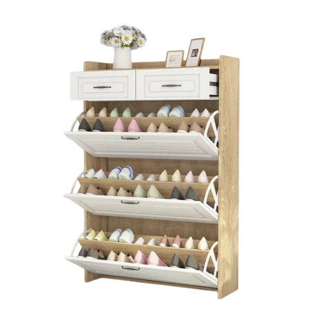 Armário de Sapatos com 3 Portas e 2 Gavetas